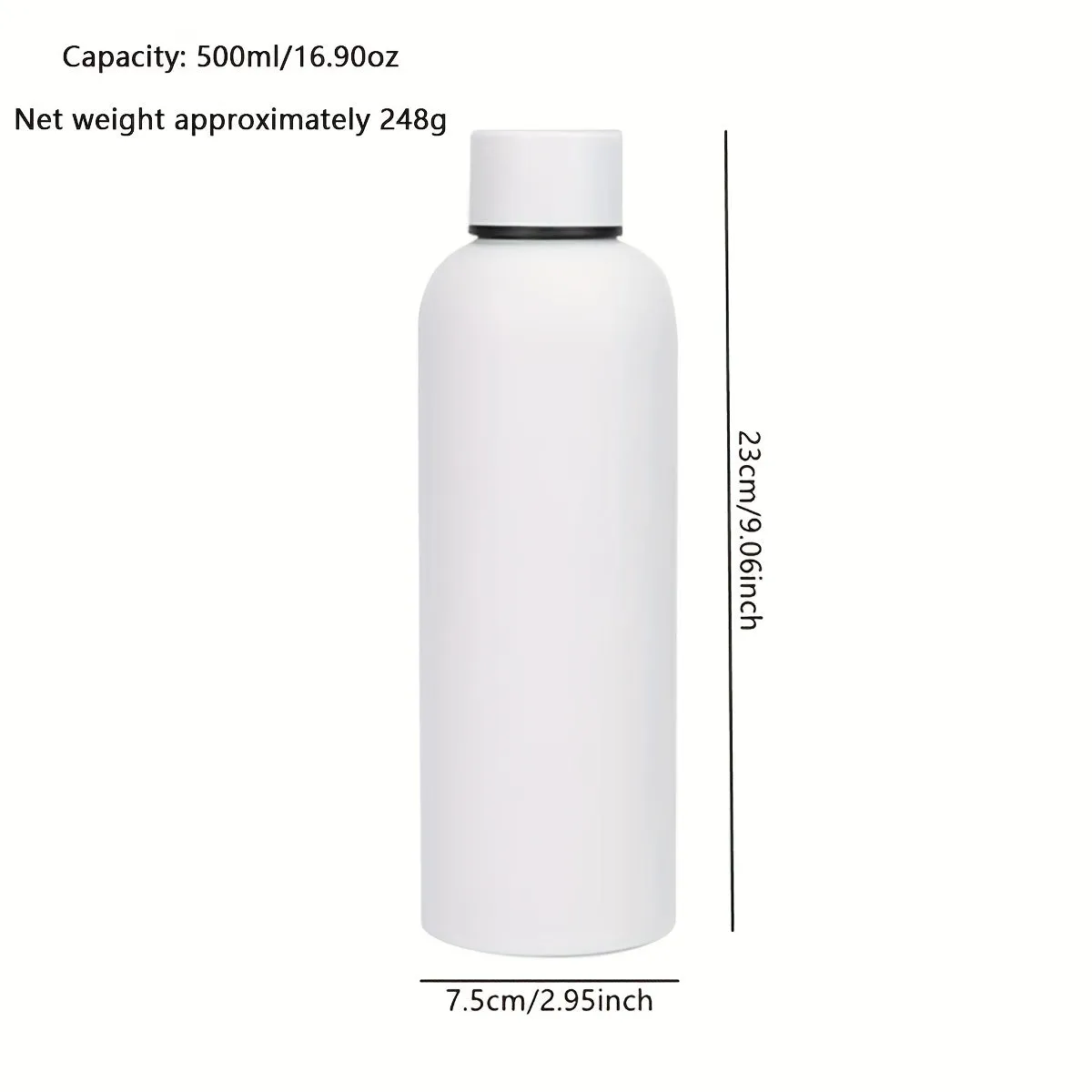 1pc Premium Thermal Insulated Bottle - Double-Walled Stainless Steel Cup, Keeps Drinks Hot/Cold for Hours, Sweat-Free, Durable, BPA-Free, 16.9oz/500ml Capacity, Perfect for Outdoor and Daily Use