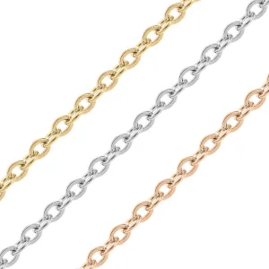 2.5mm Stainless Steel Oval Loop Permanent Jewelry Chain By The Foot / SPL1010