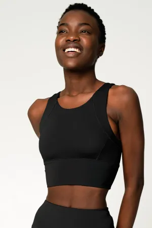 4 for $54 - Black Kelly Long Line Full Coverage Padded Sports Bra - Women