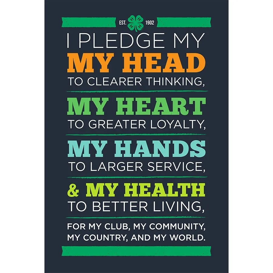 4-H Pledge Print - Dark Background