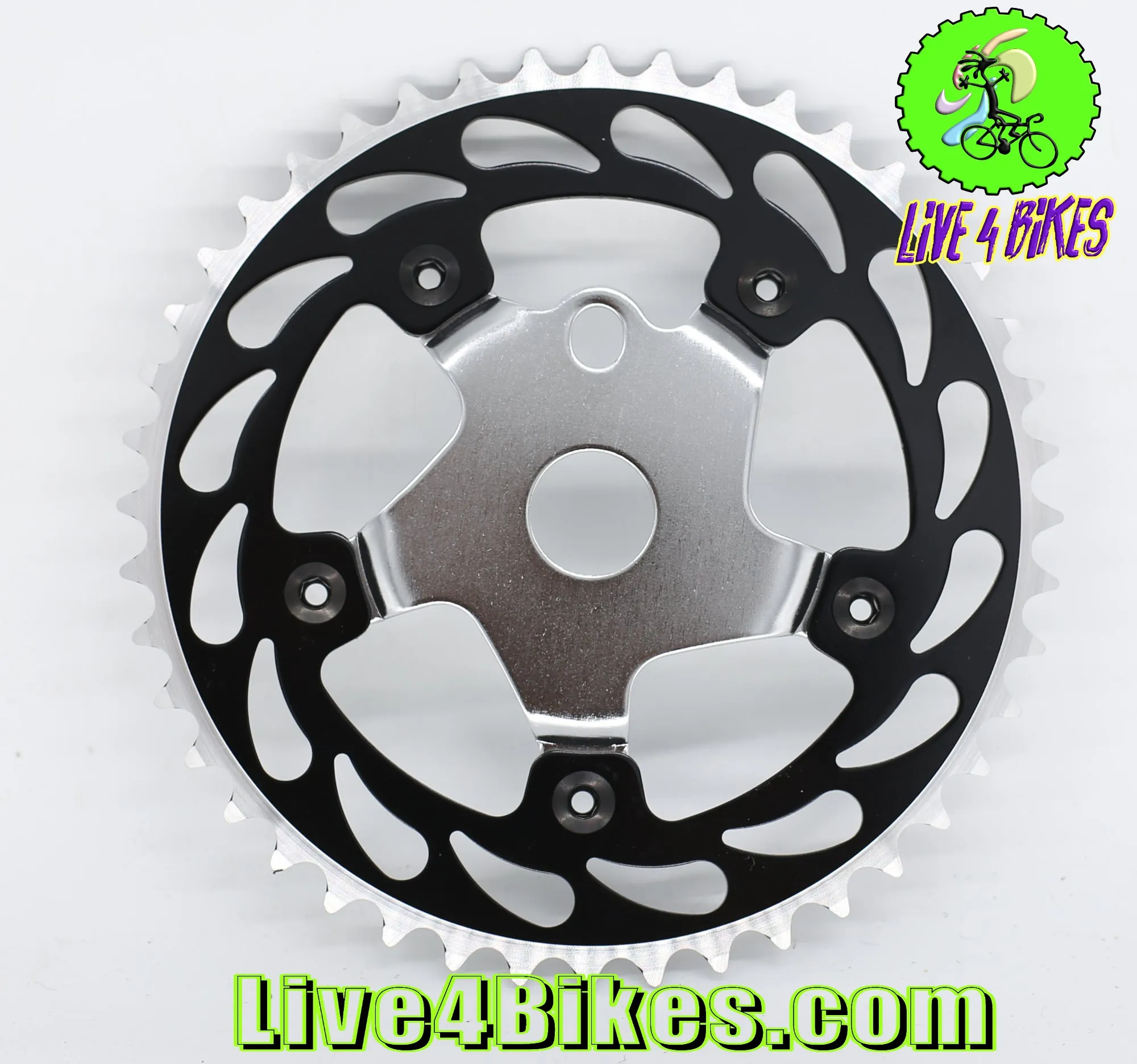 44T Single Speed Steel BMX Bicycle Sprocket Chainring Multi Colored  - Live4Bikes