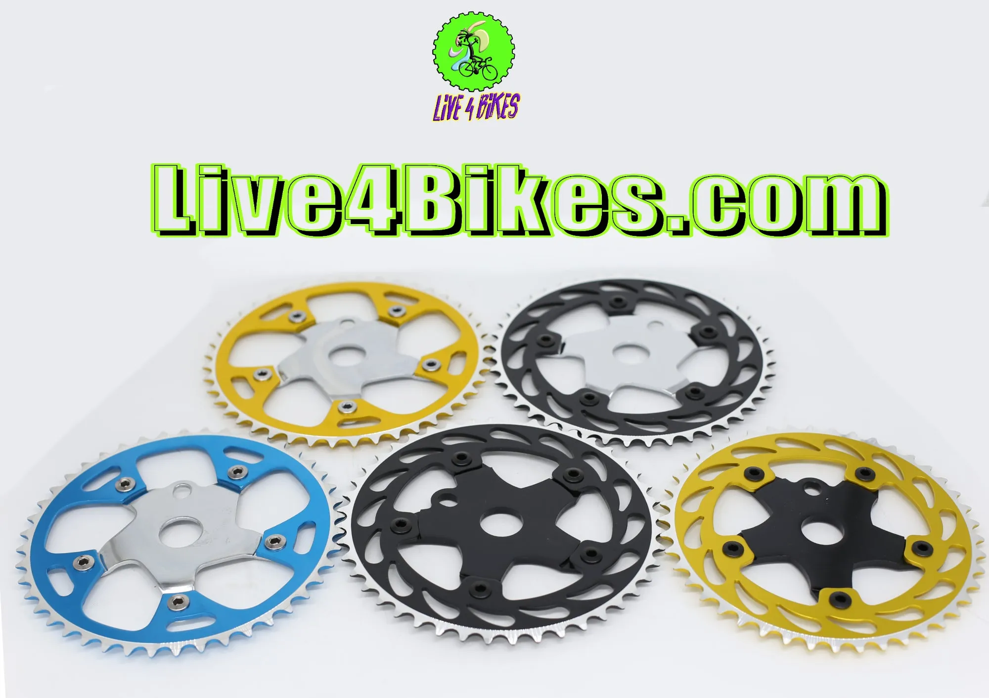 44T Single Speed Steel BMX Bicycle Sprocket Chainring Multi Colored  - Live4Bikes