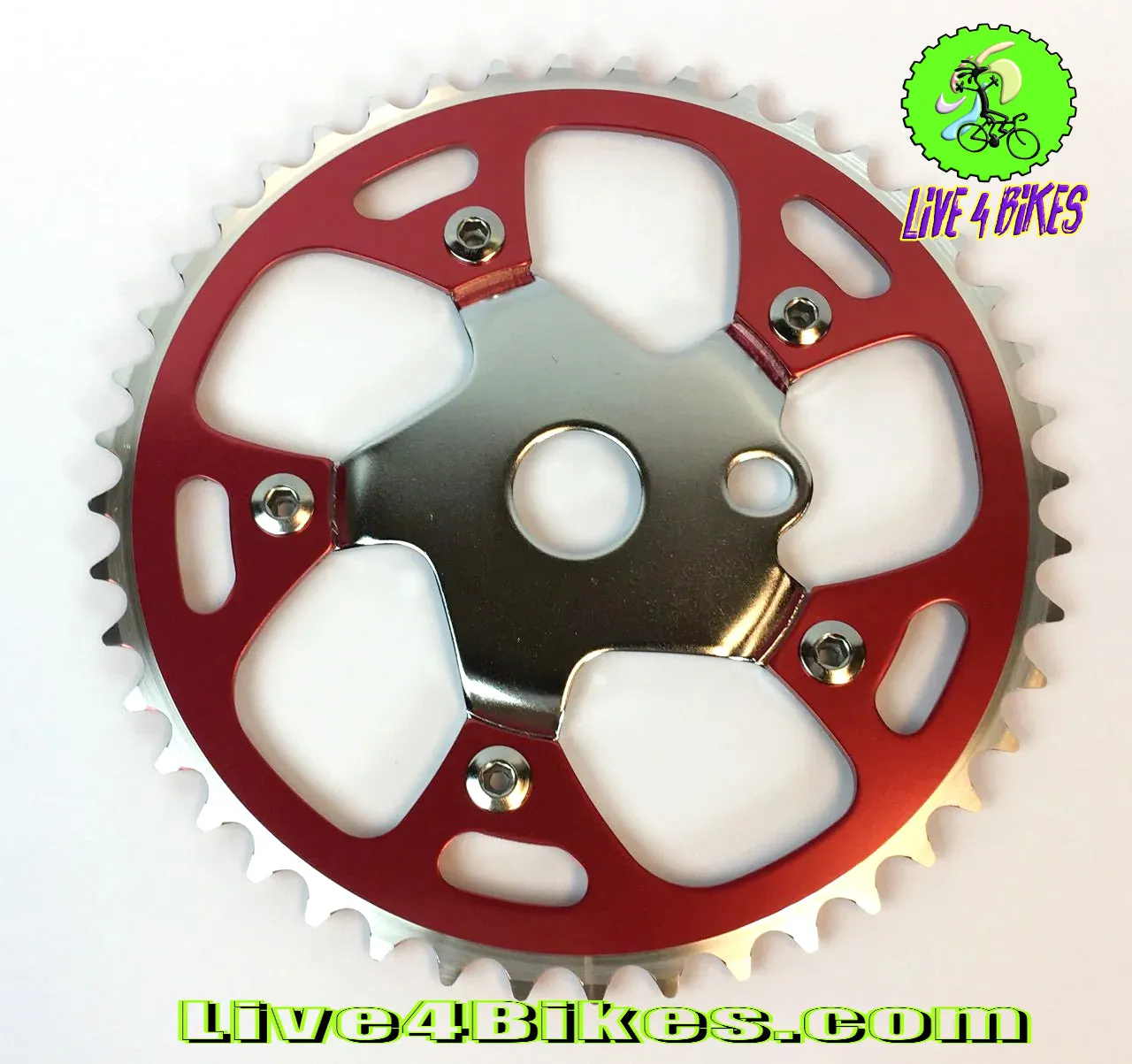 44T Single Speed Steel BMX Bicycle Sprocket Chainring Multi Colored  - Live4Bikes