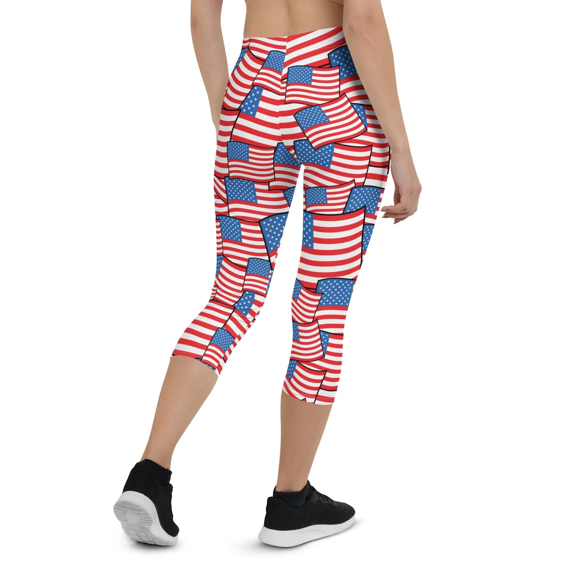 American Flag Pattern Capris