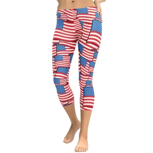 American Flag Pattern Capris