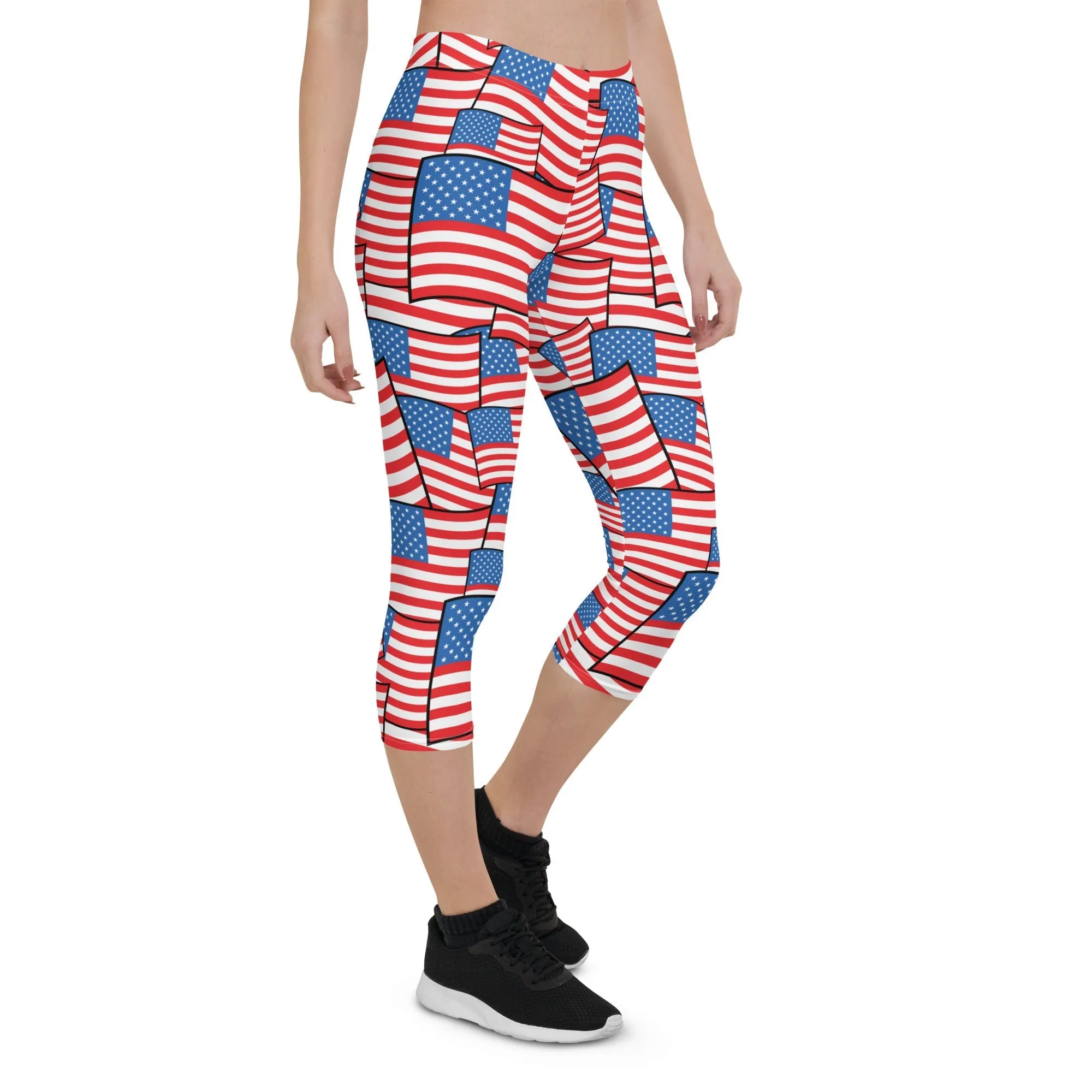 American Flag Pattern Capris