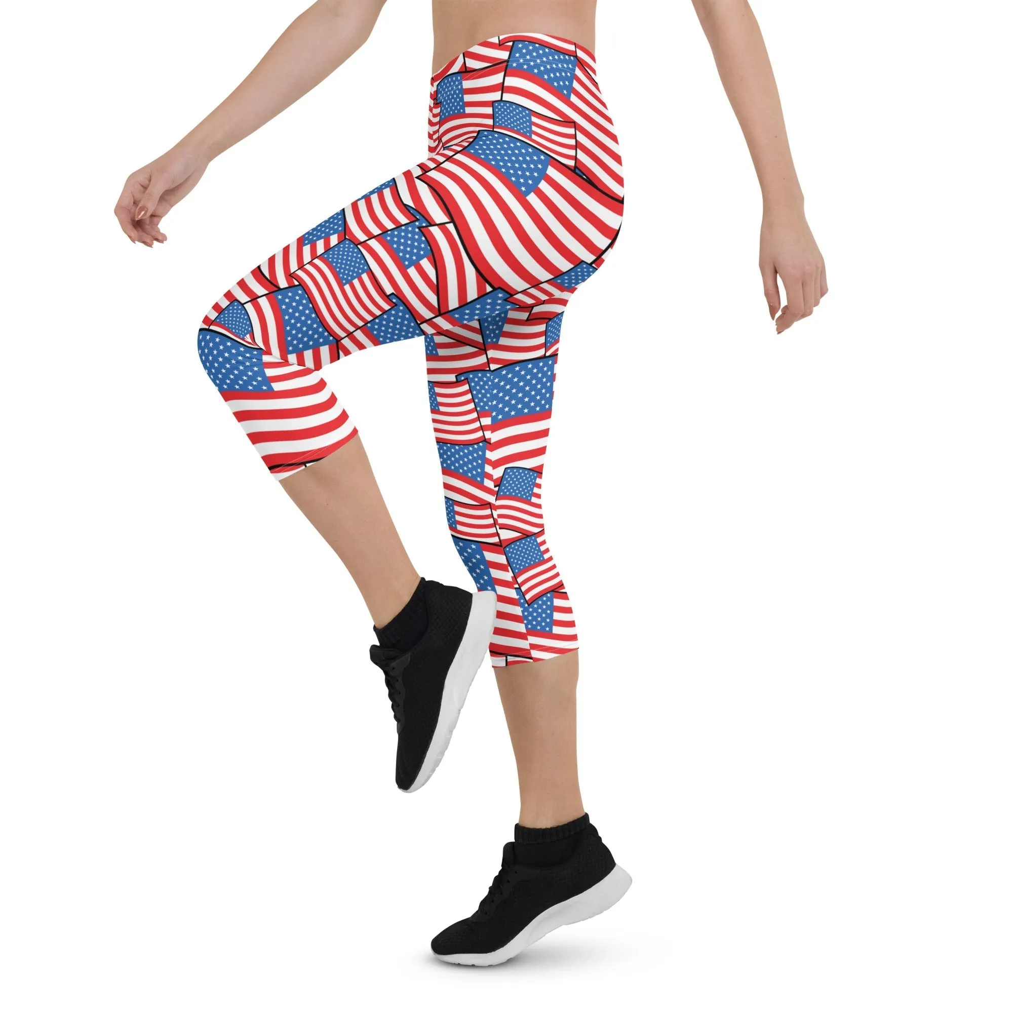 American Flag Pattern Capris