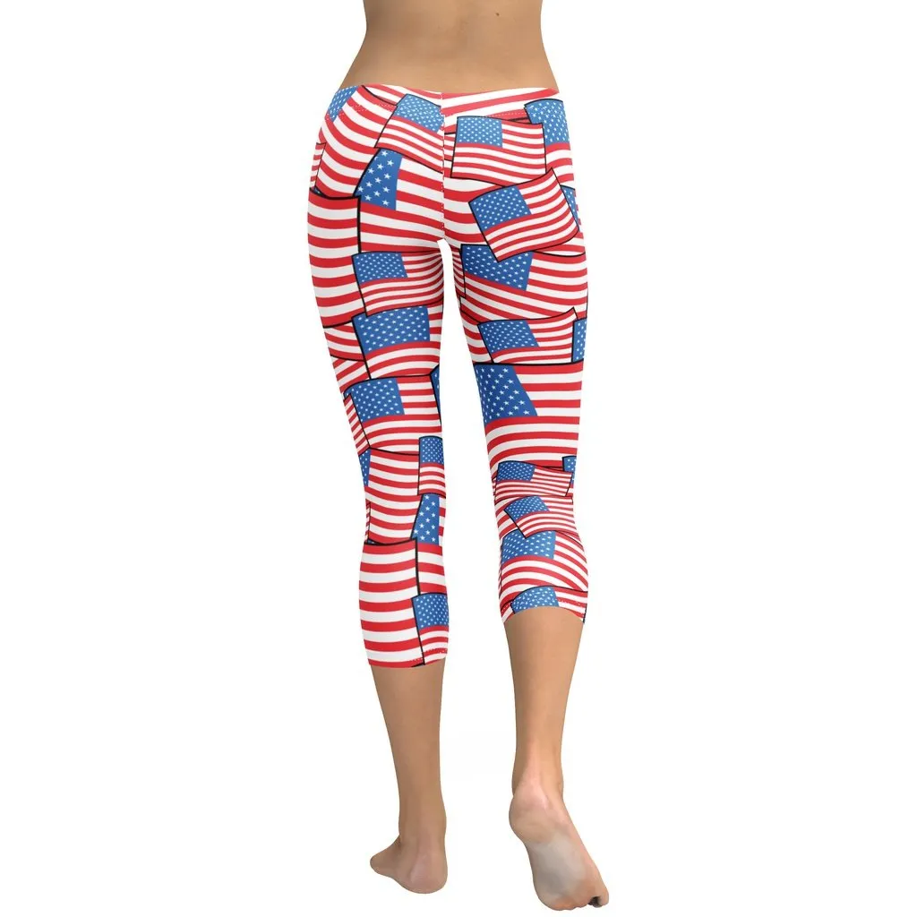 American Flag Pattern Capris