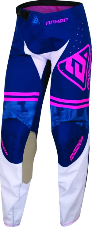 Answer 23 Arkon Trials Pant Blue/White/Magenta Youth Size - 18