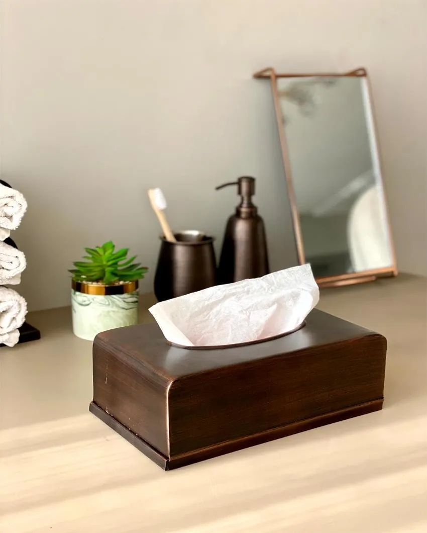 Antique Myra Stainless Steel Tissue Box