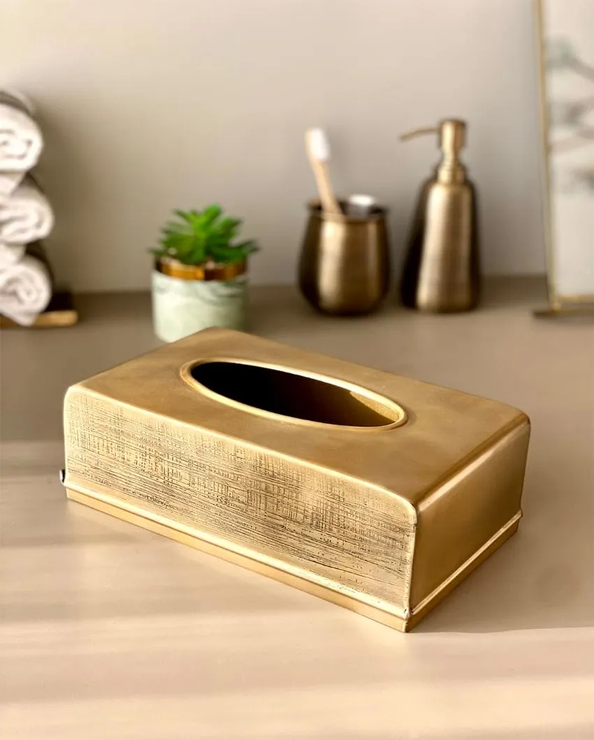 Antique Myra Stainless Steel Tissue Box