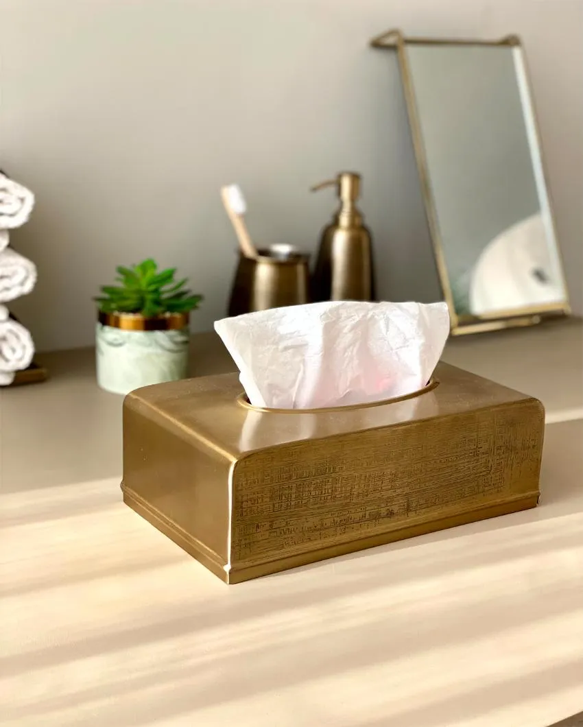 Antique Myra Stainless Steel Tissue Box