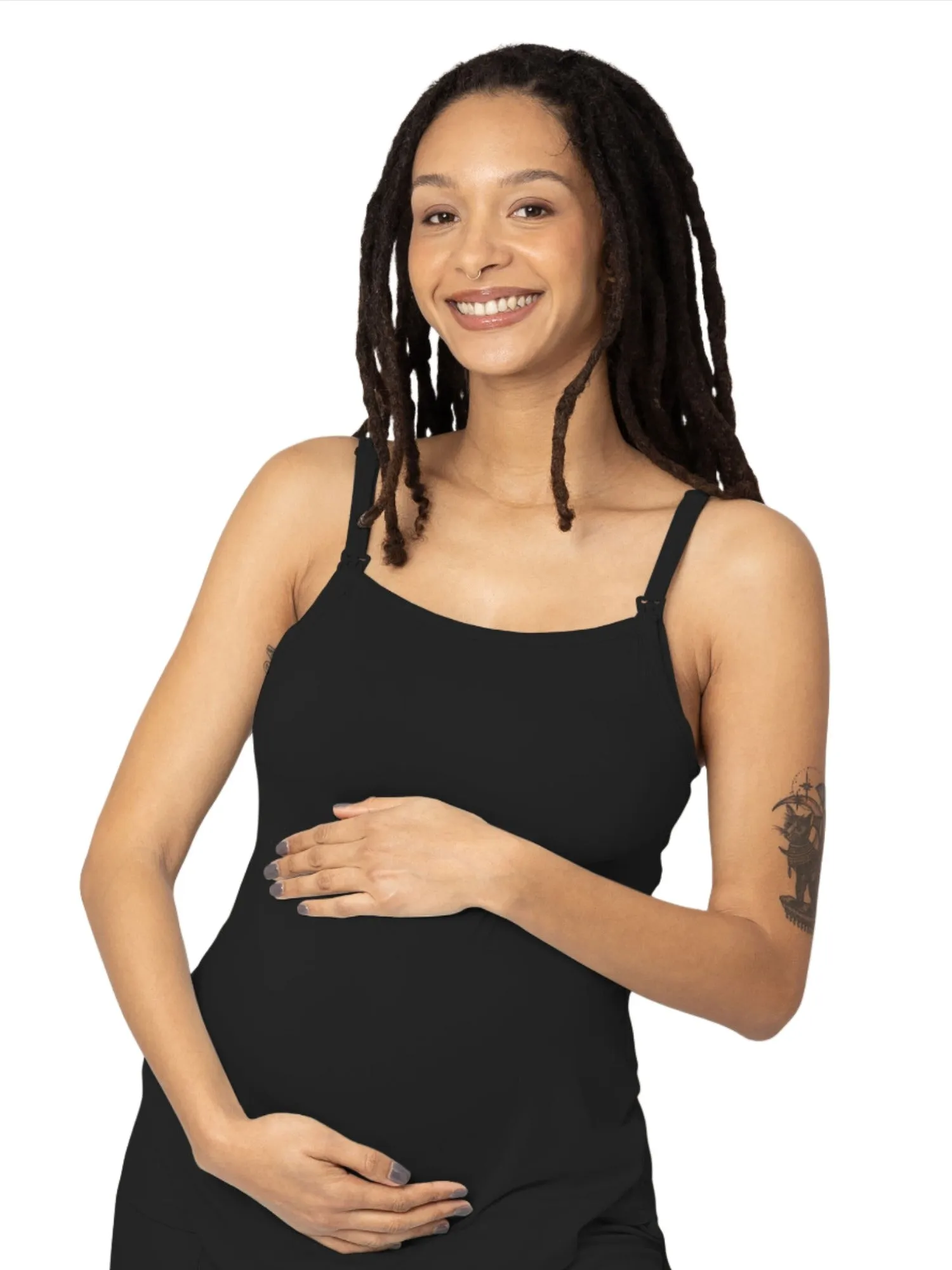 Bamboo Lounge Around Nursing Tank | Black