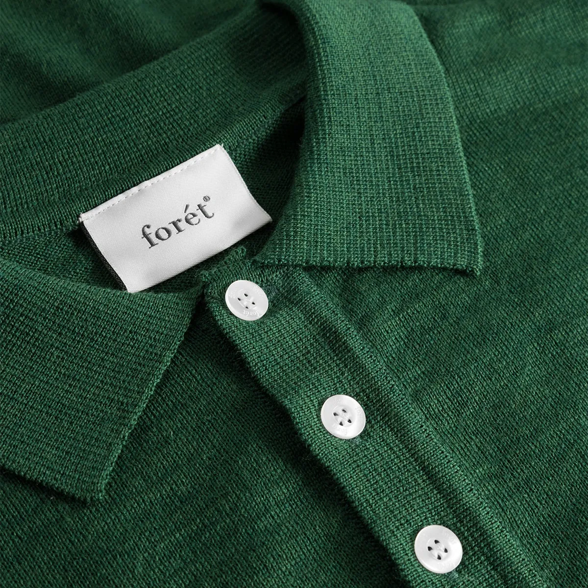 Base Merino Knit L/S Polo - Green