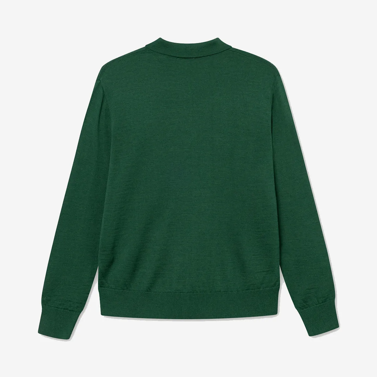 Base Merino Knit L/S Polo - Green