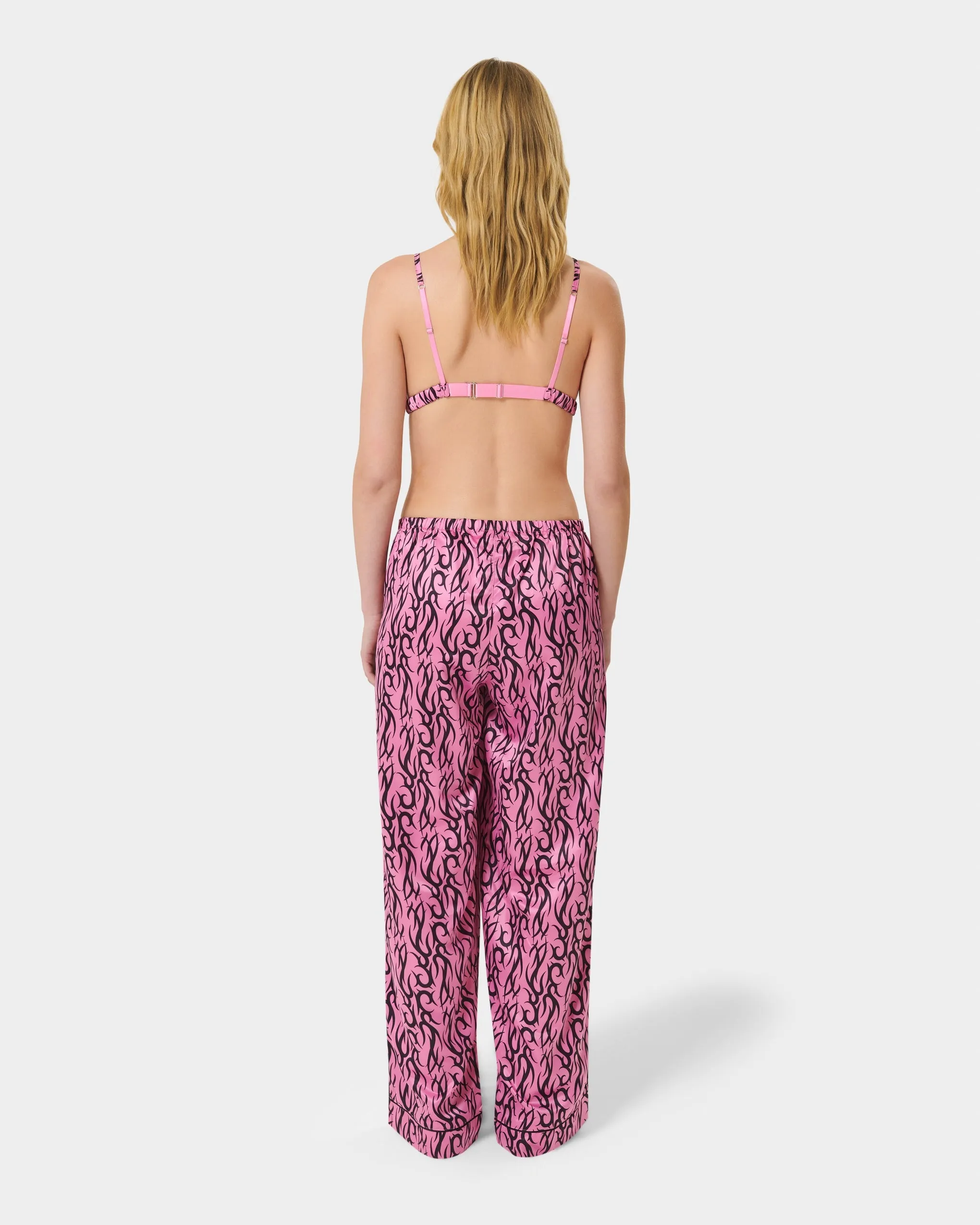 BB x Ashley Williams Tattoo Print Luxury Satin Trousers