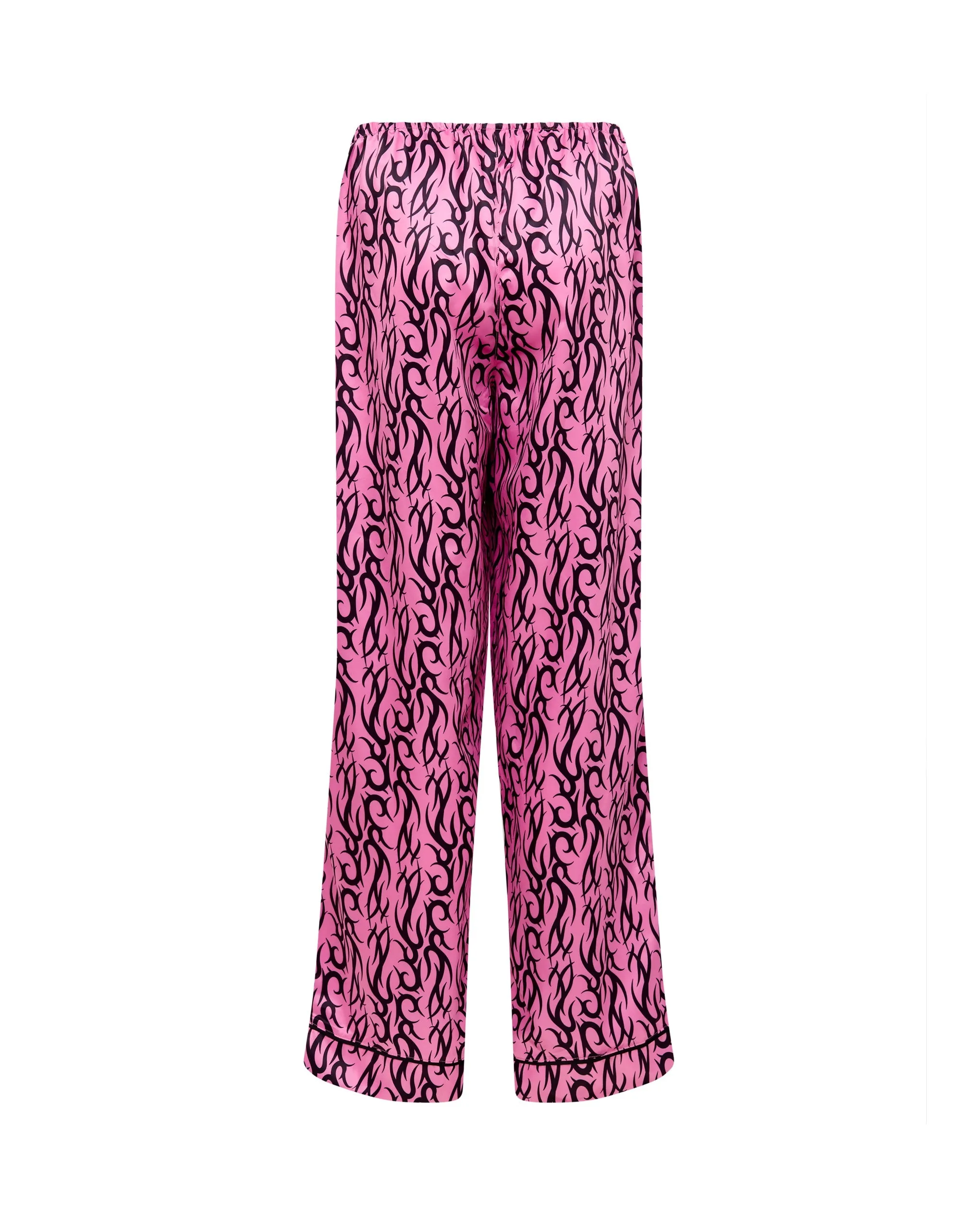 BB x Ashley Williams Tattoo Print Luxury Satin Trousers