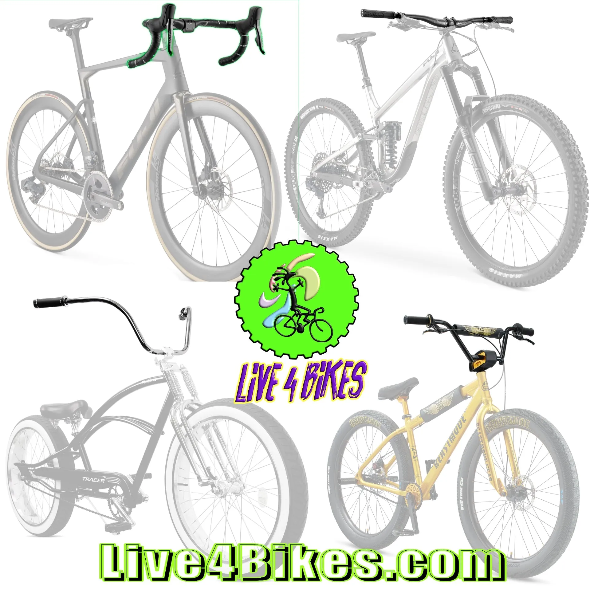 Beach Cruisers with Moon Handlebars 25.4mm Chrome -Live4Bikes