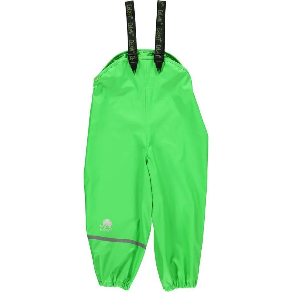 Bibbed Rain Pants: Green