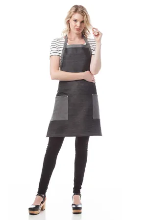 Black & Grey American Denim Basics Two Pocket Bib Apron