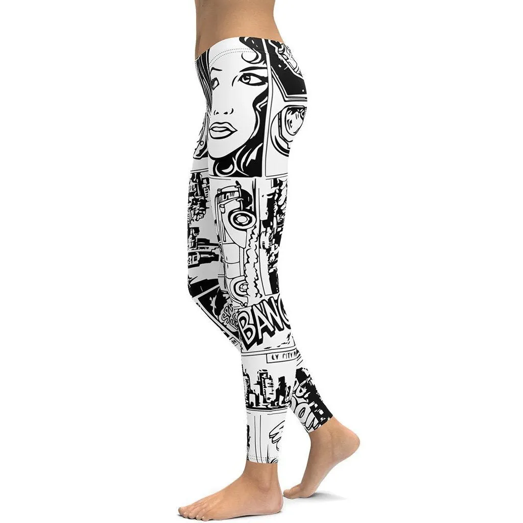 Black & White Comic Book Leggings