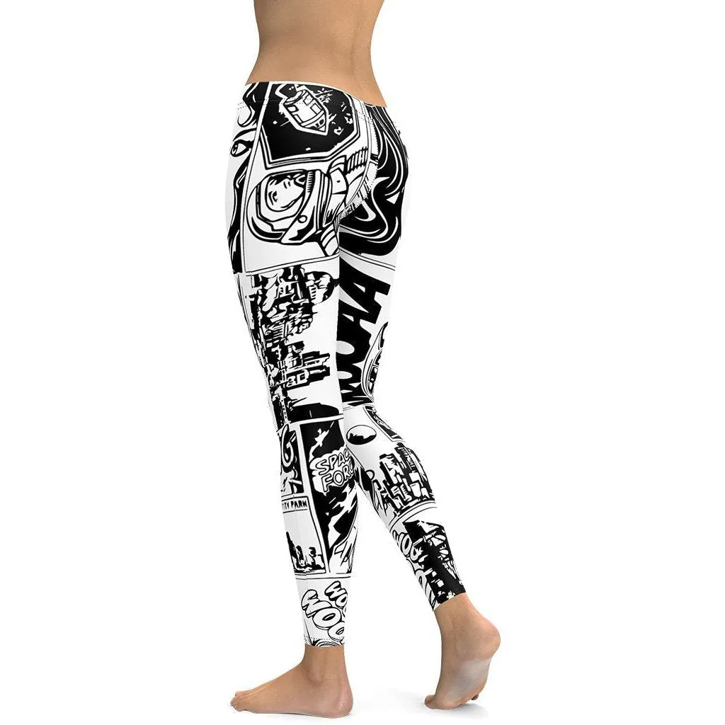 Black & White Comic Book Leggings