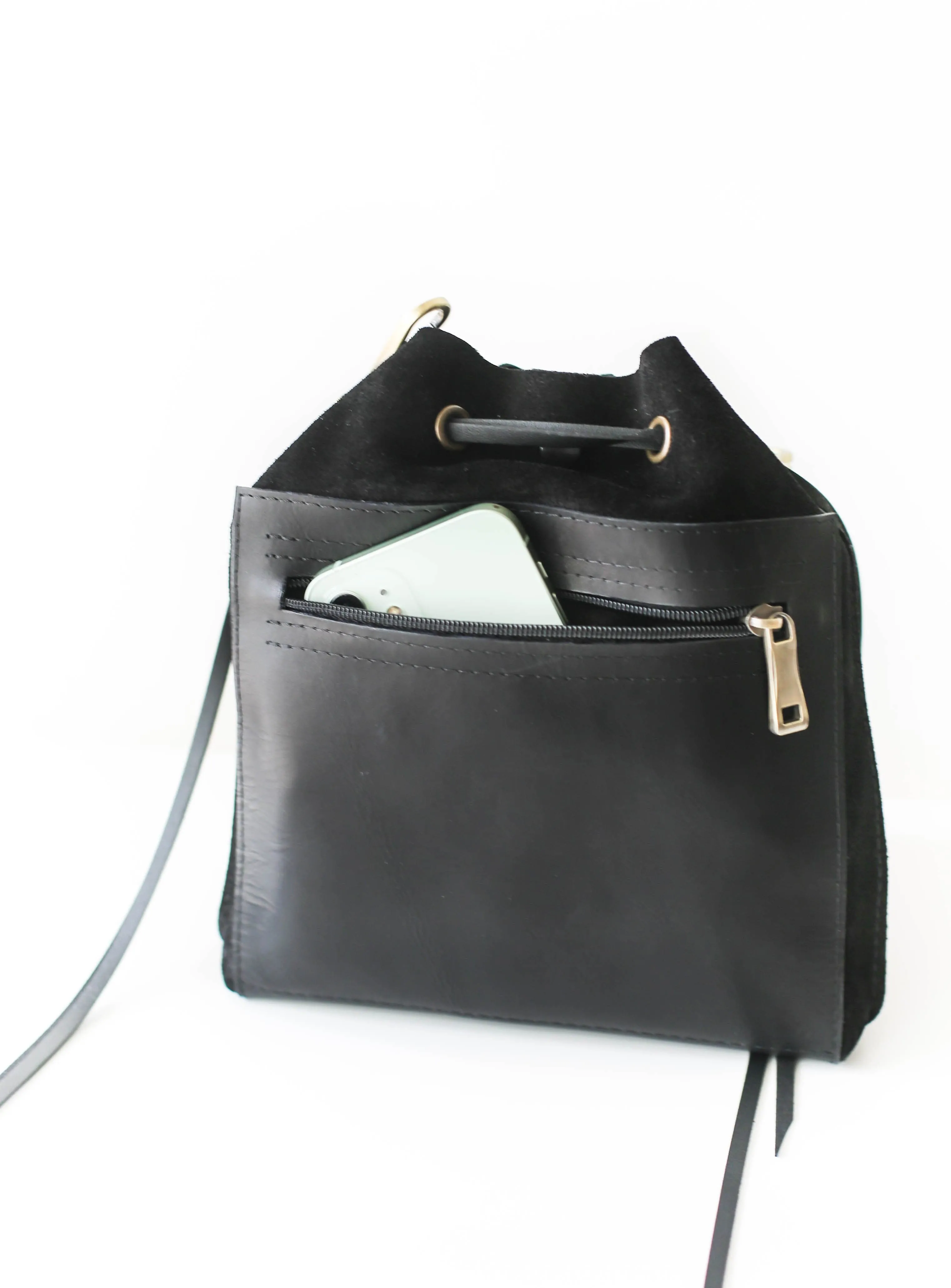 Black Designer Mini Bag -  Small Leather Bag