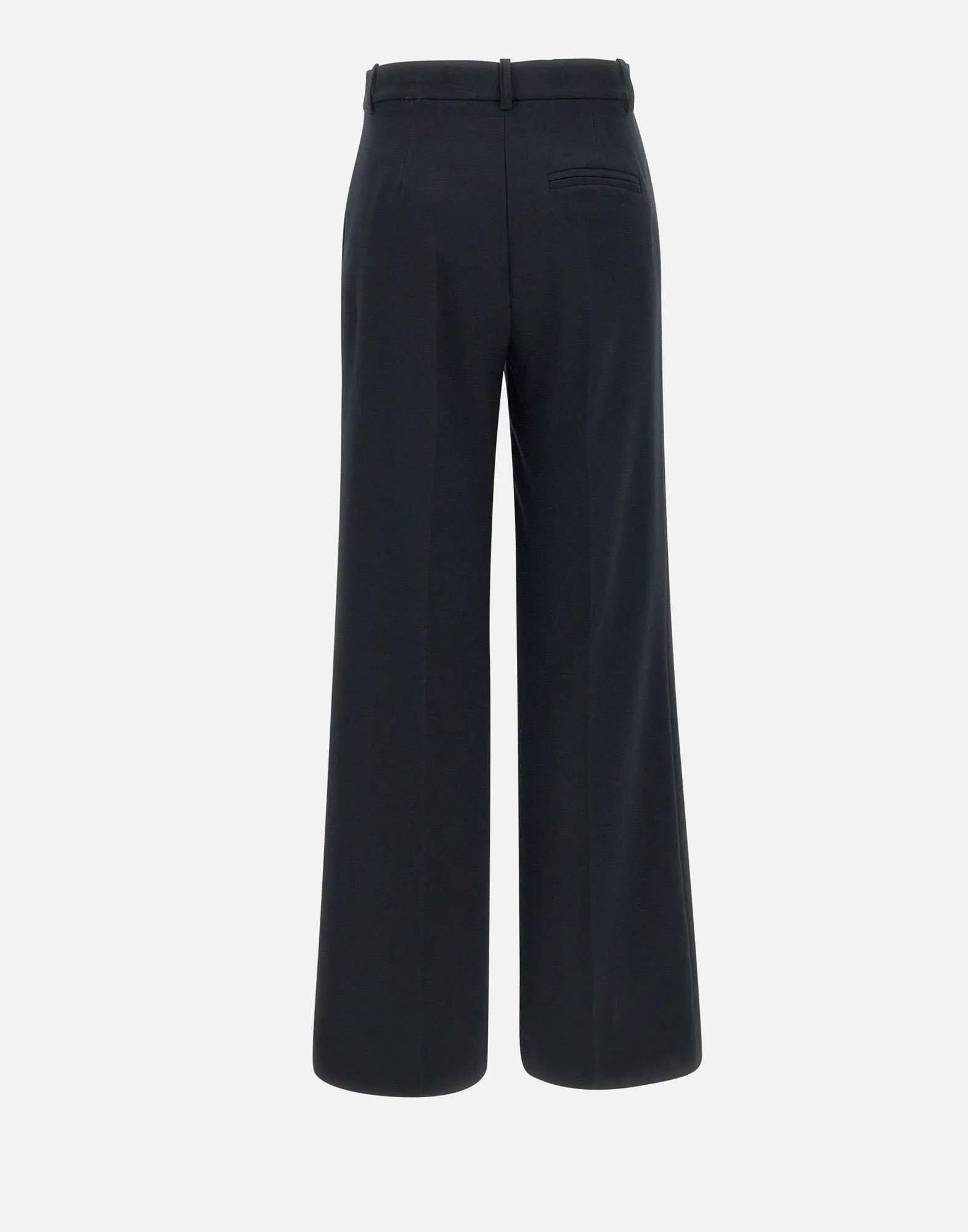 Black Stretch Viscose Crepe Trousers