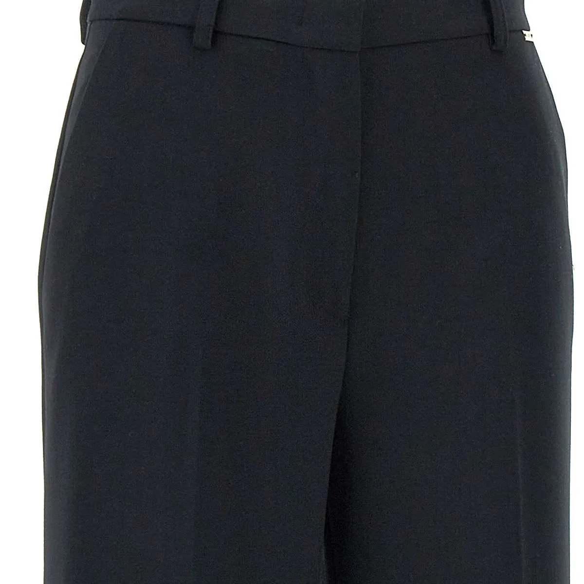 Black Stretch Viscose Crepe Trousers