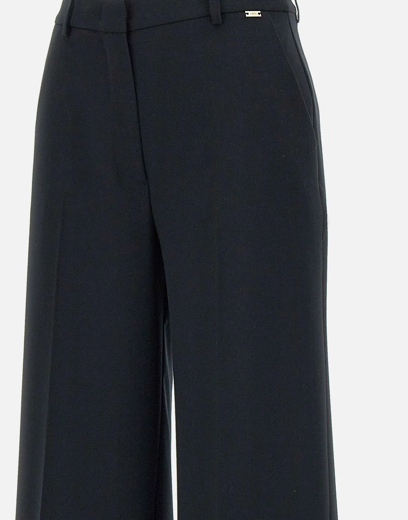 Black Stretch Viscose Crepe Trousers