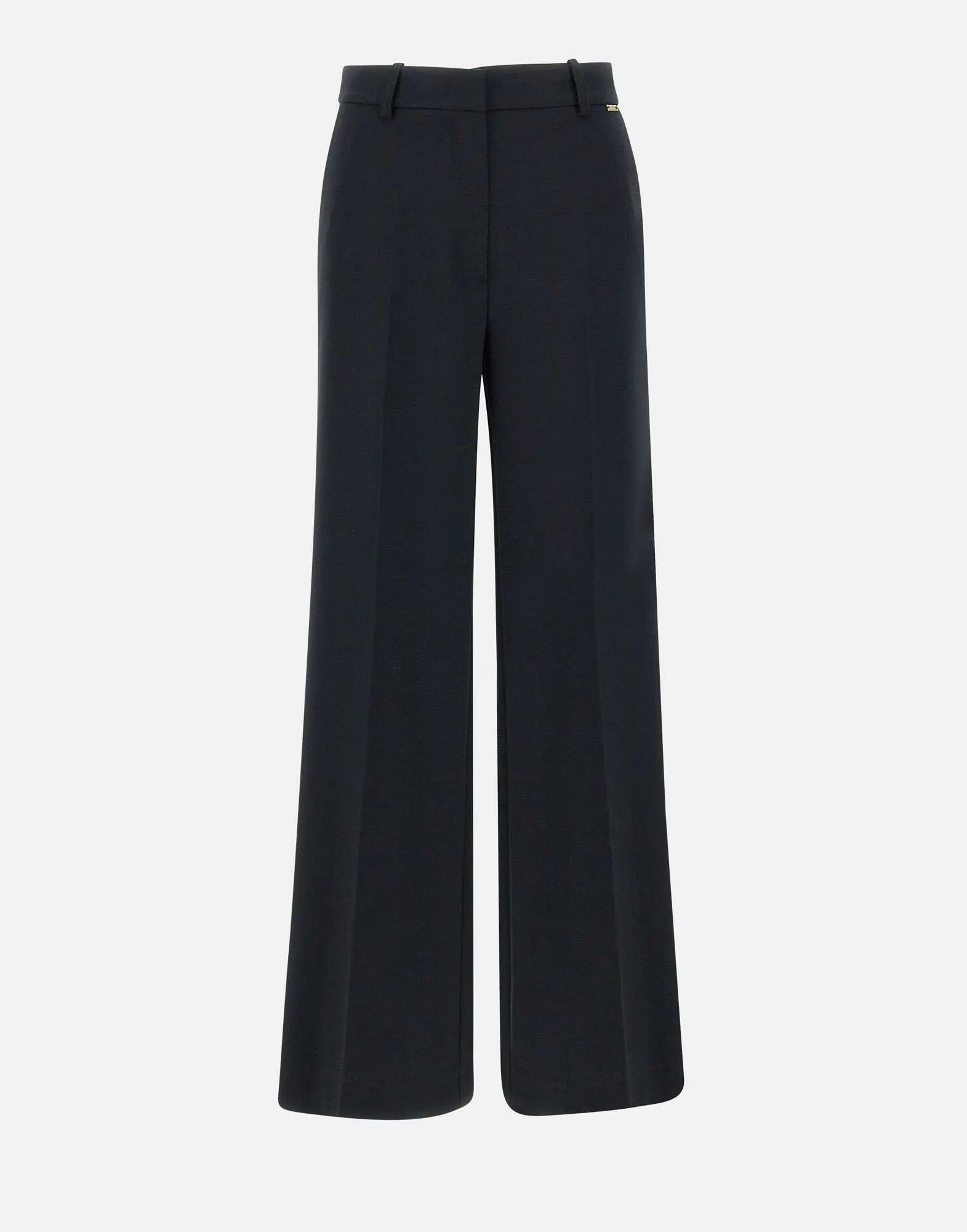 Black Stretch Viscose Crepe Trousers