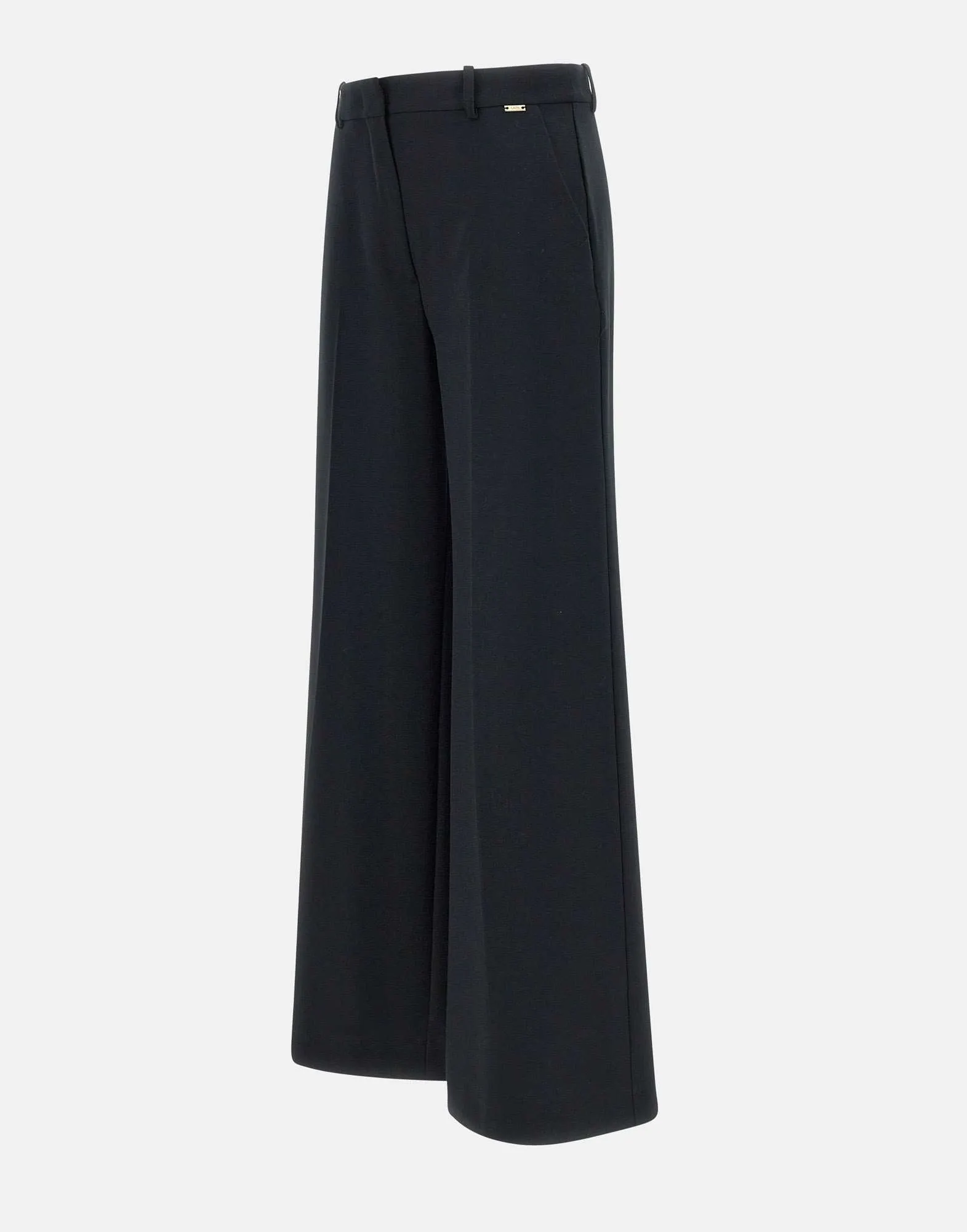 Black Stretch Viscose Crepe Trousers