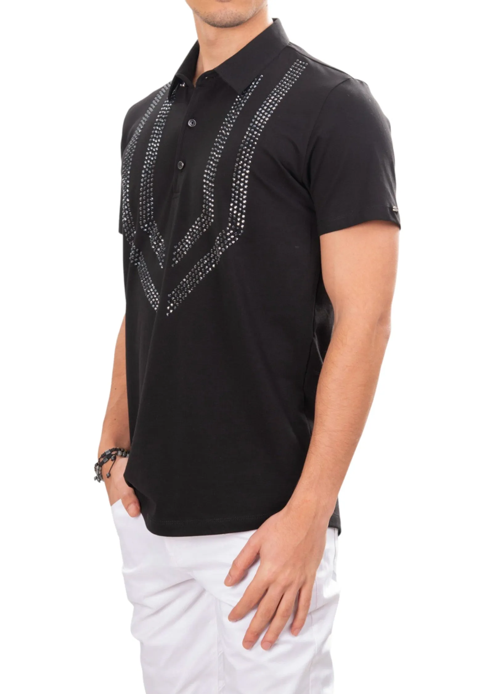 Black Victory Rhinestone Tee