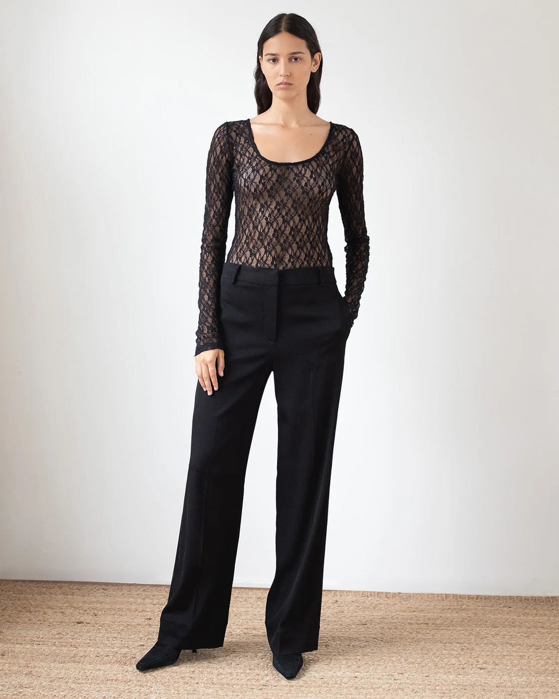 Cathy Trouser Crepe Twill Viscose Black