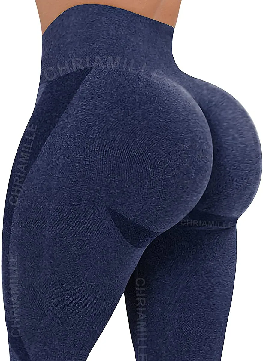 Chriamille Booty Lifting TIK Tok Leggings for Women Booty Lift High Waisted Scrunch Butt Textured Leggings