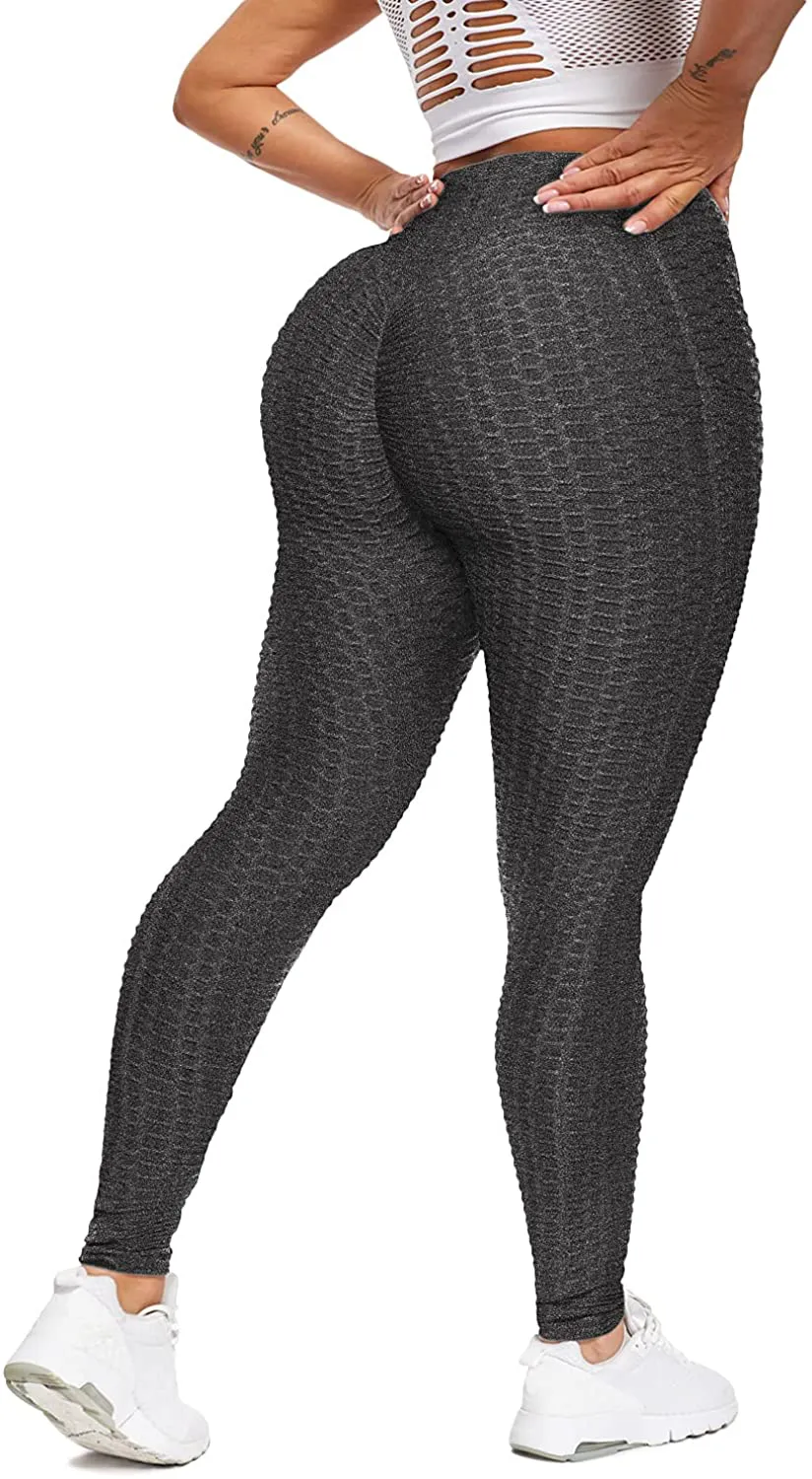 Chriamille Booty Lifting TIK Tok Leggings for Women Booty Lift High Waisted Scrunch Butt Textured Leggings