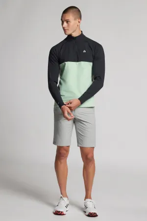 Colour Block 1/4 Zip Top - Putter Black / Putting Green