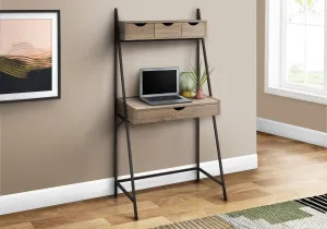 Computer Desk - 32"L / Dark Taupe / Black Metal