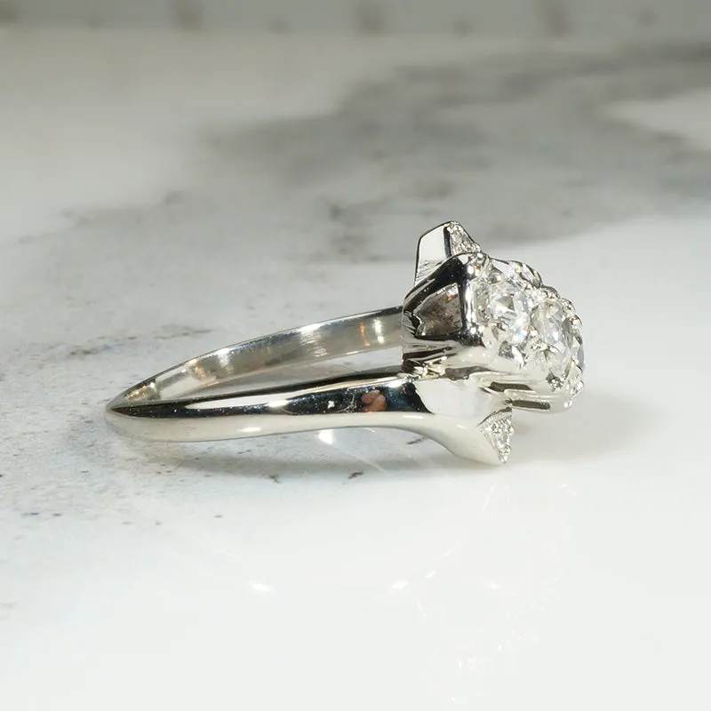 Dynamic Retro Diamond & White Gold Ring