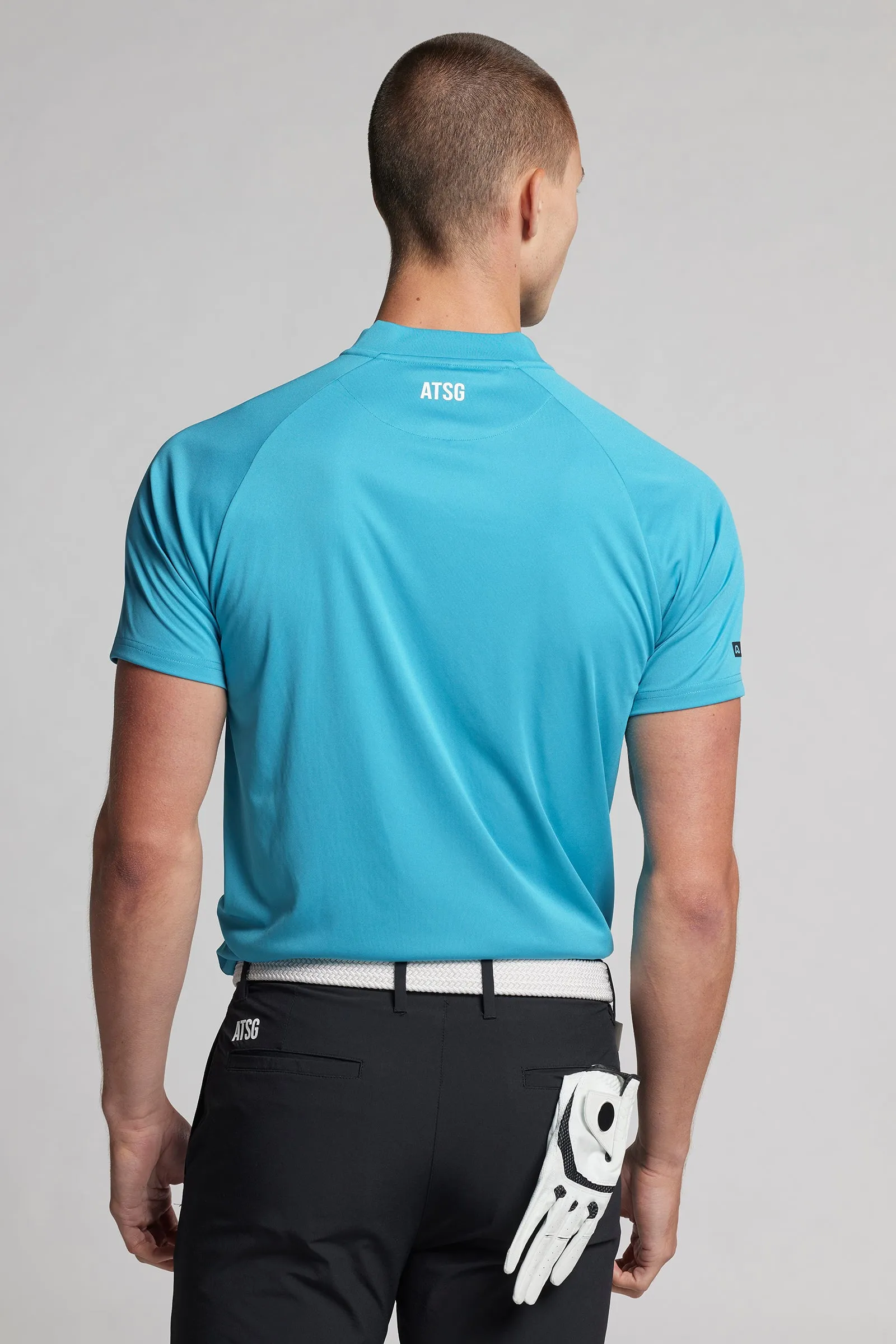 Essentials Regular Fit Grandad Polo - Ocean Blue