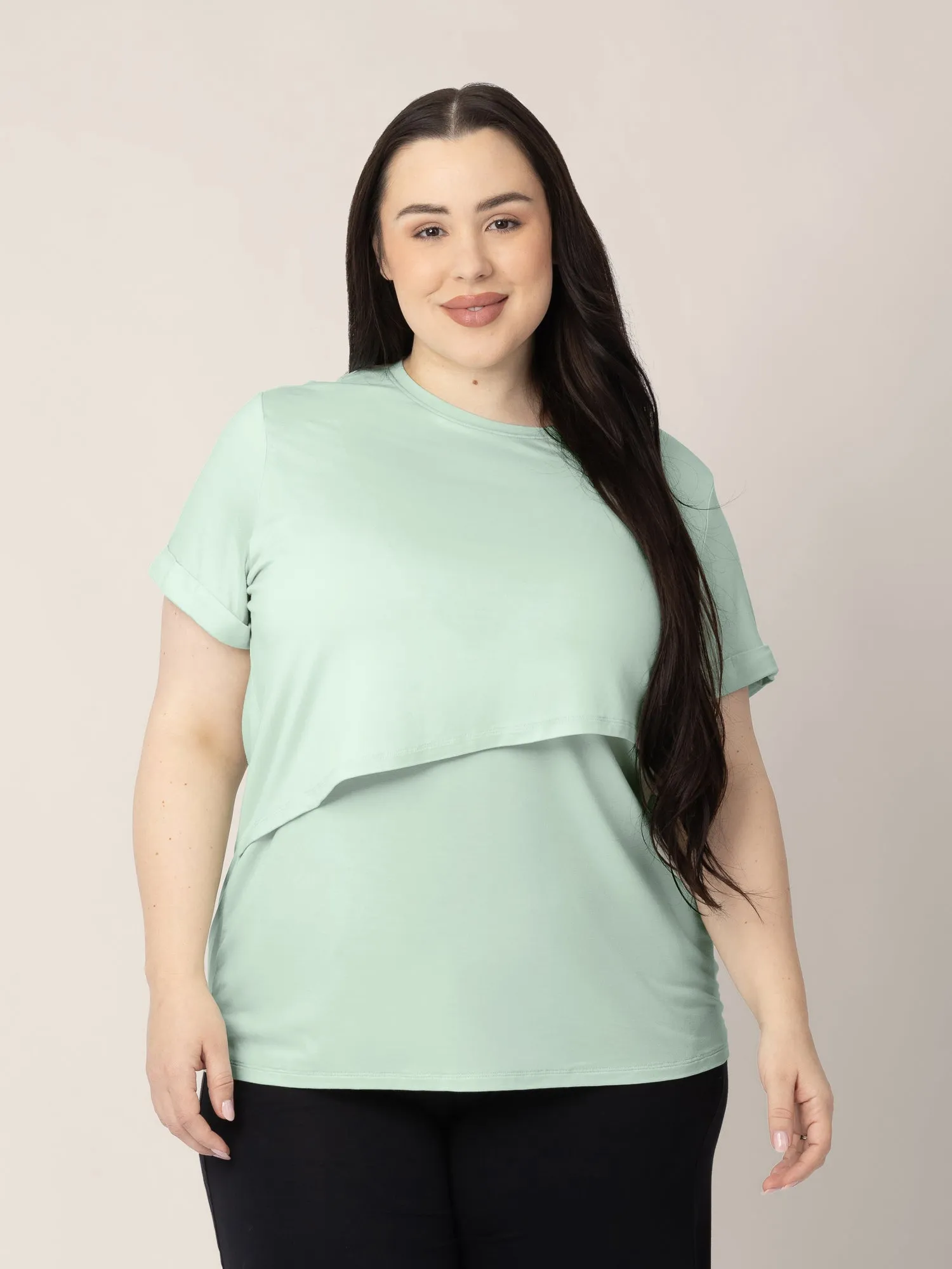 Everyday Asymmetrical Nursing T-shirt | Soft Mint