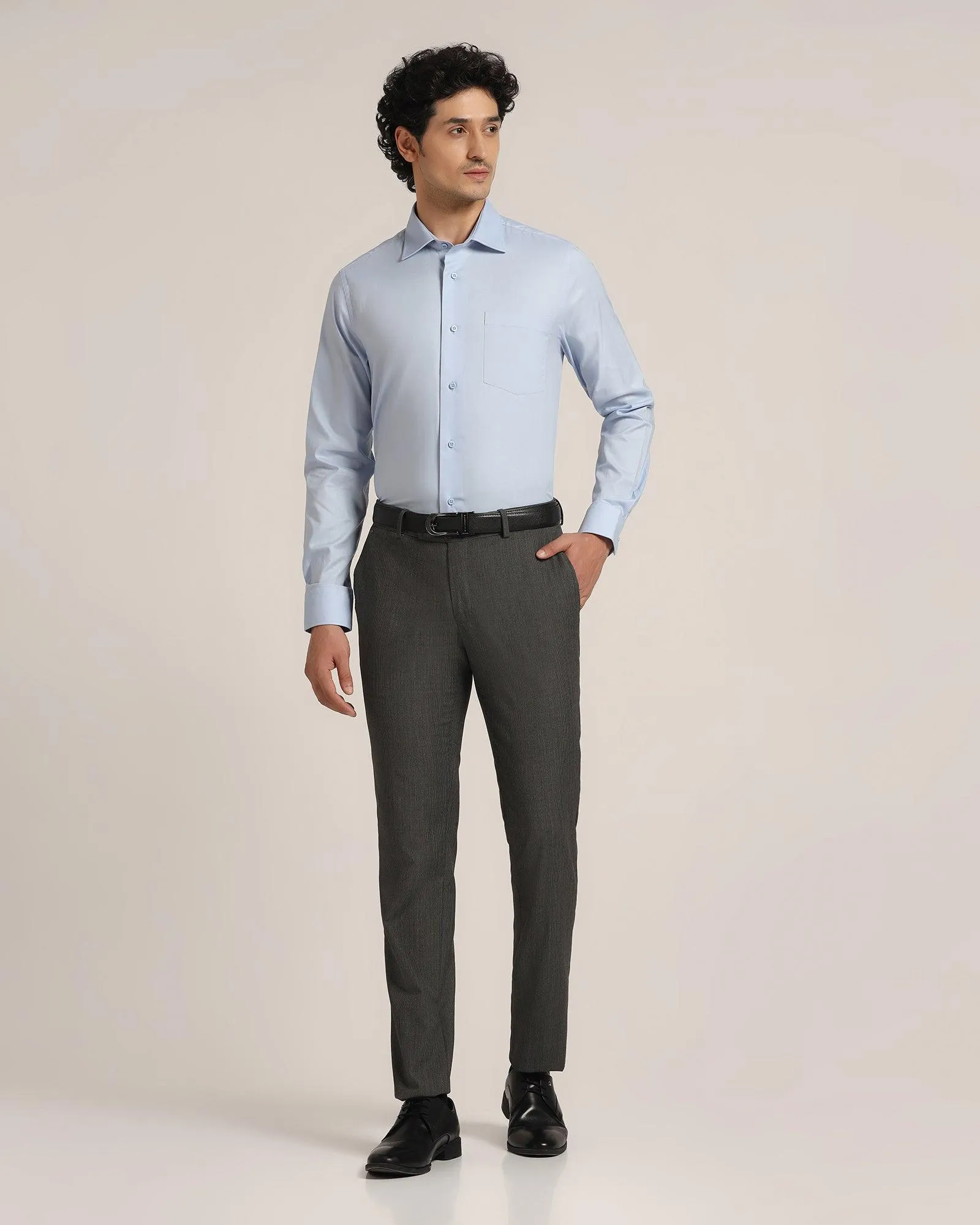 Formal Blue Solid Shirt - Lotto