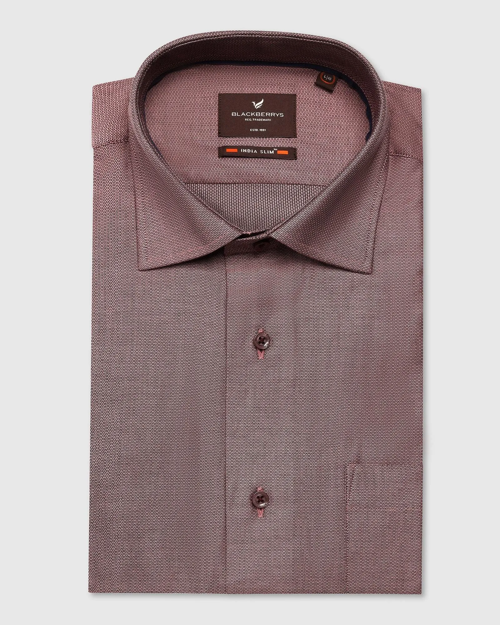 Formal Dusty Pink Textured Shirt - Adam