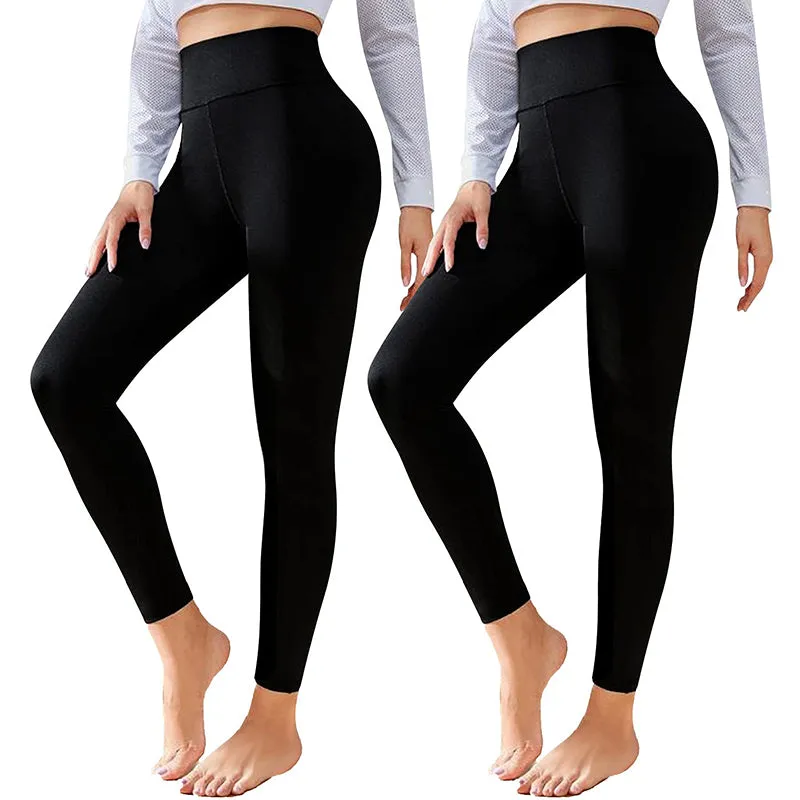 Fullsoft Black 2 Pack Womens Leggings High Waisted Tummy Control Yoga Pants