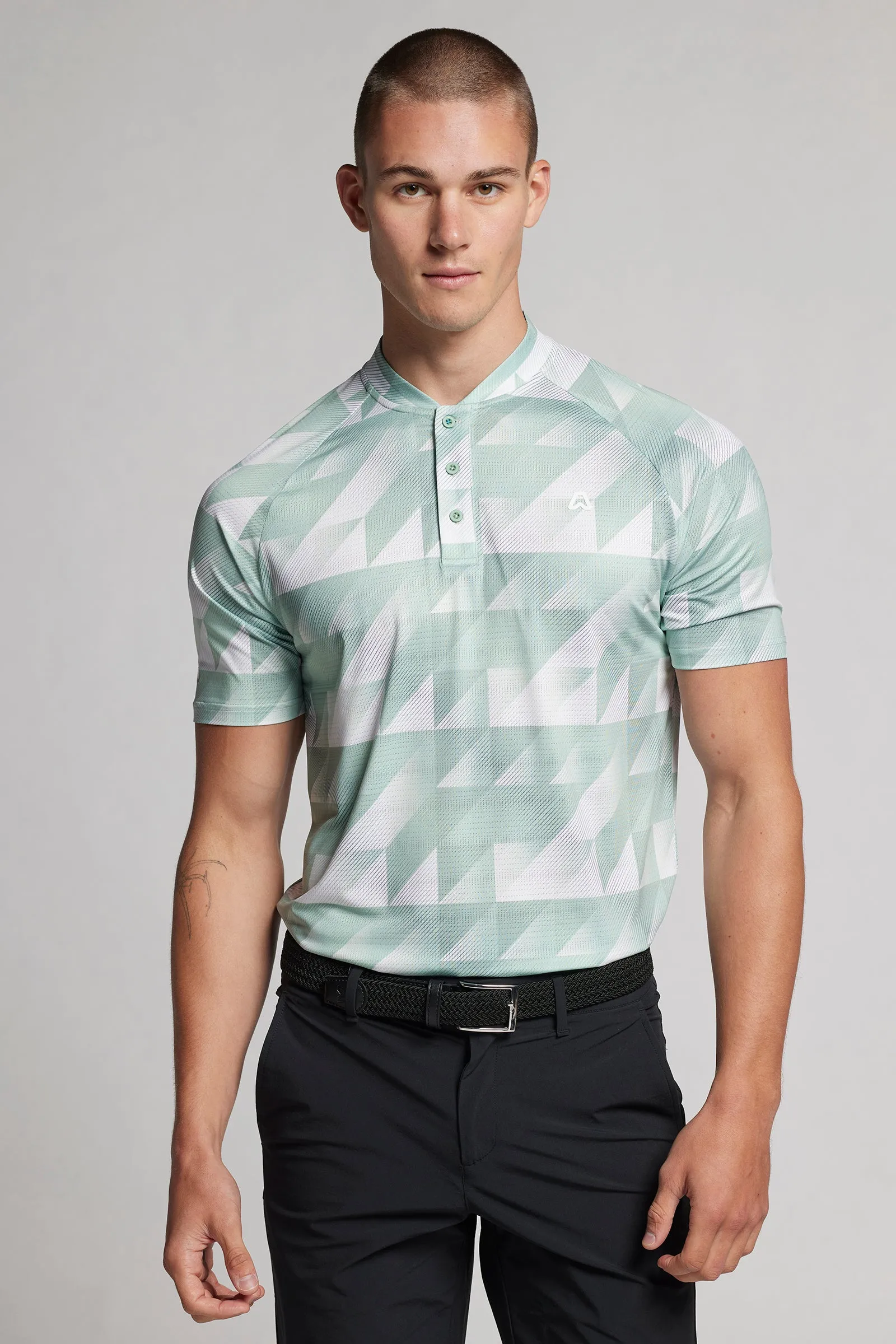 Geo Print Polo - Putting Green