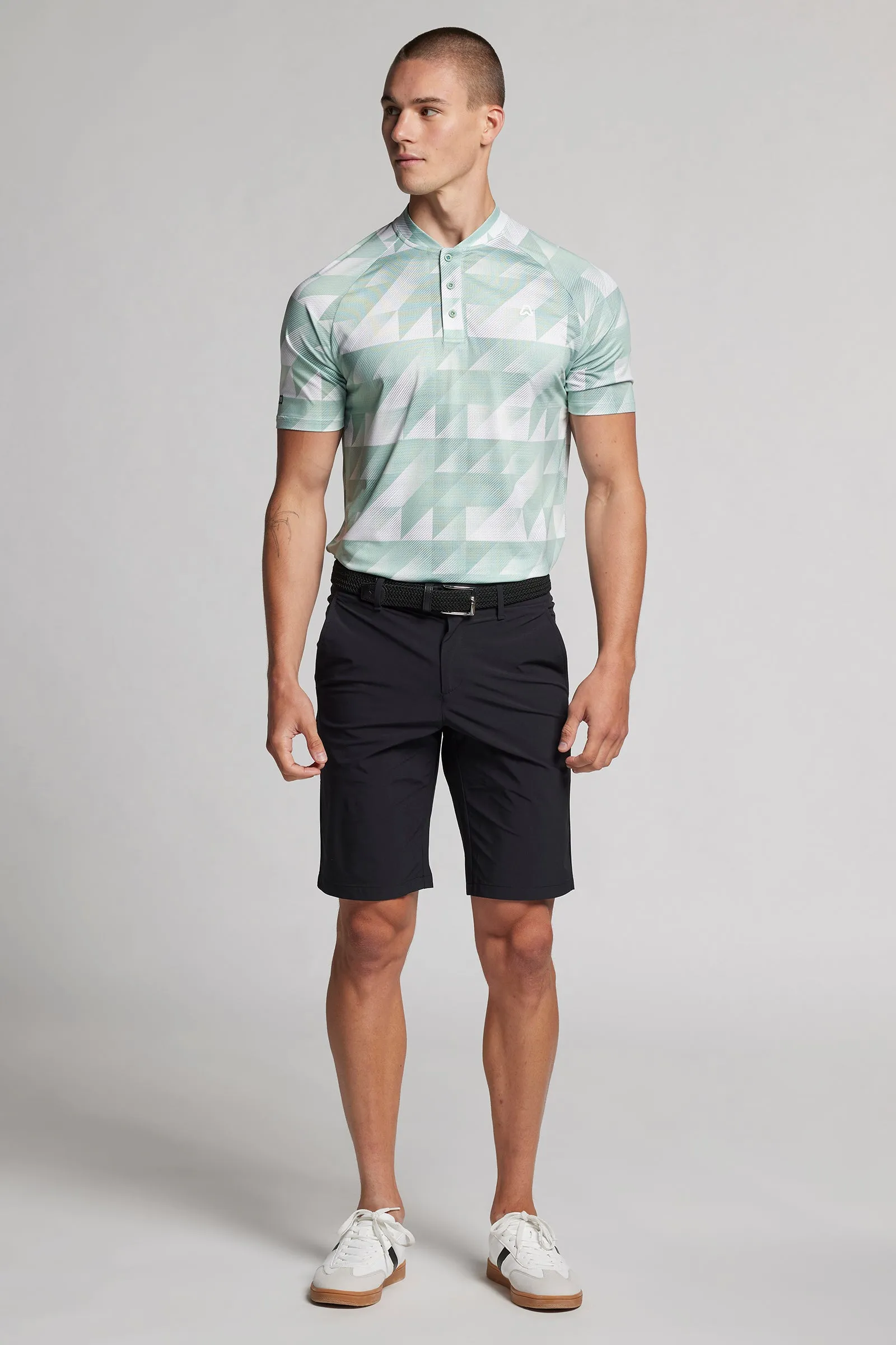 Geo Print Polo - Putting Green