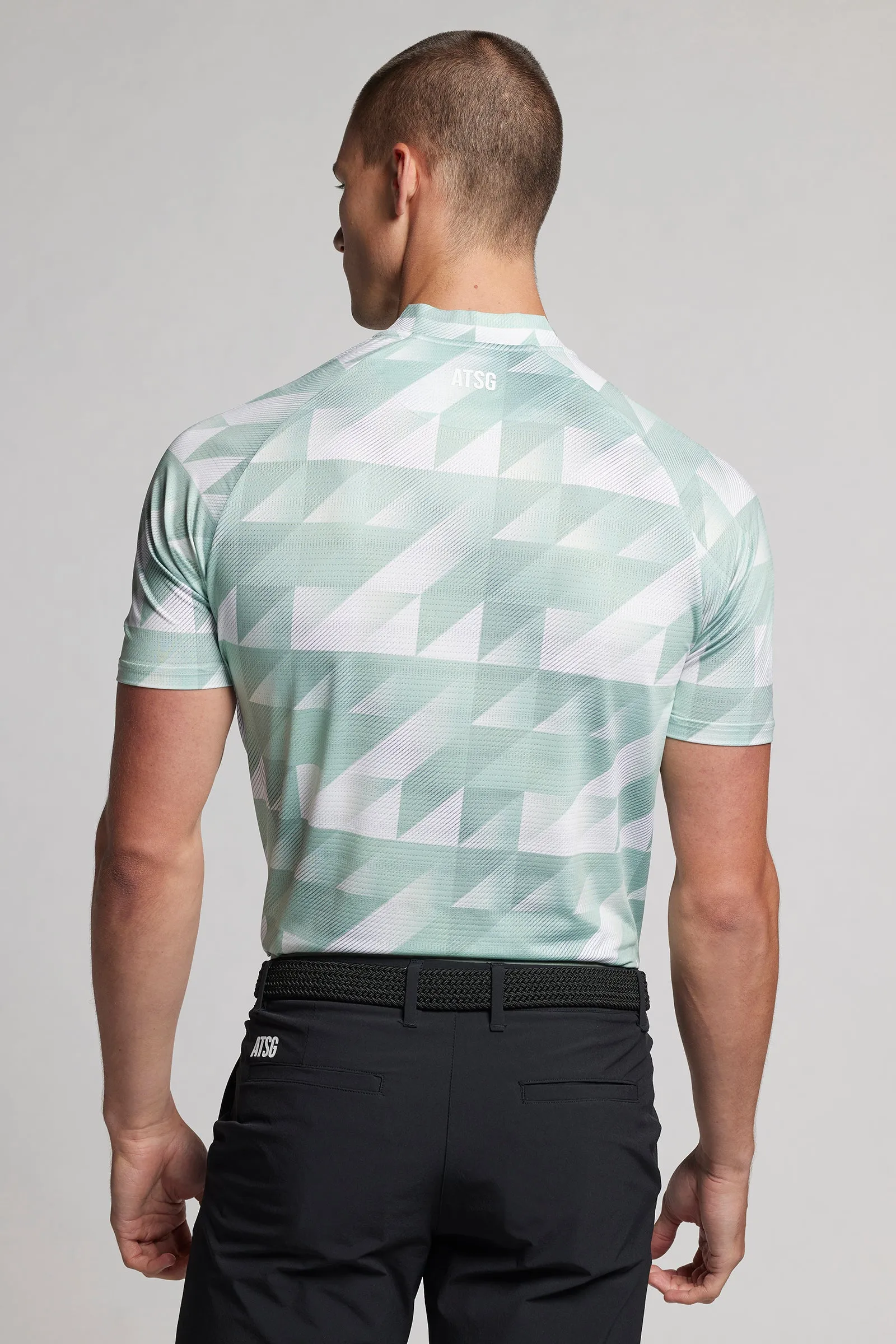 Geo Print Polo - Putting Green