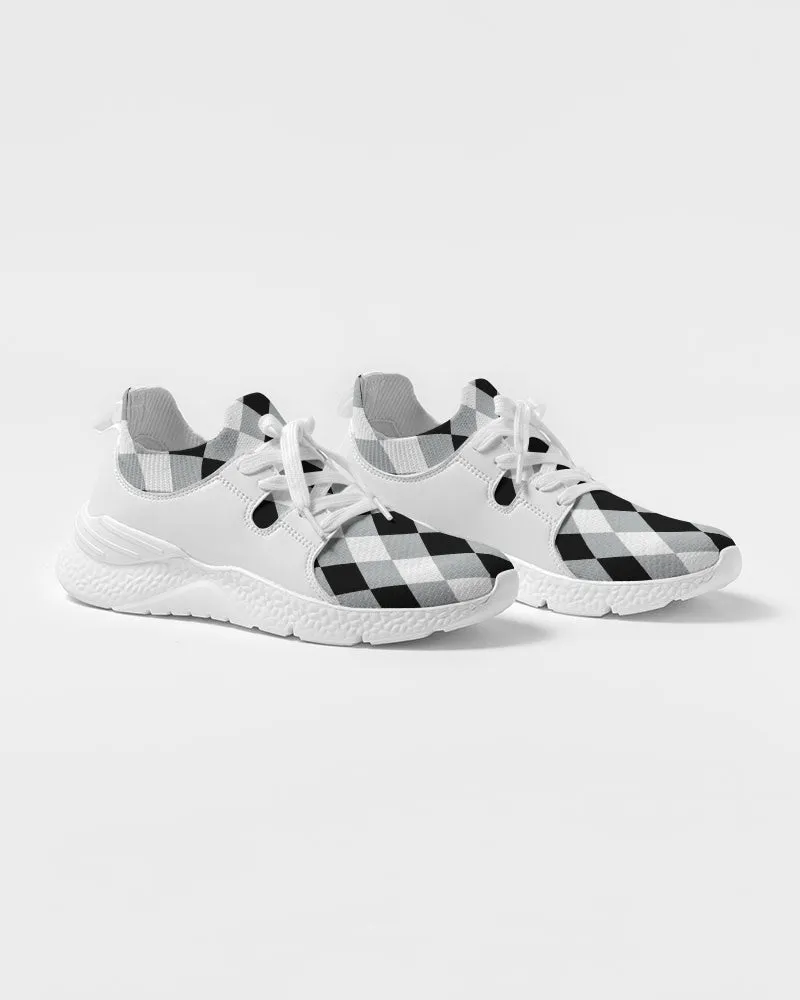 Harlequin Check Concrete Black & White Men's Sneakers