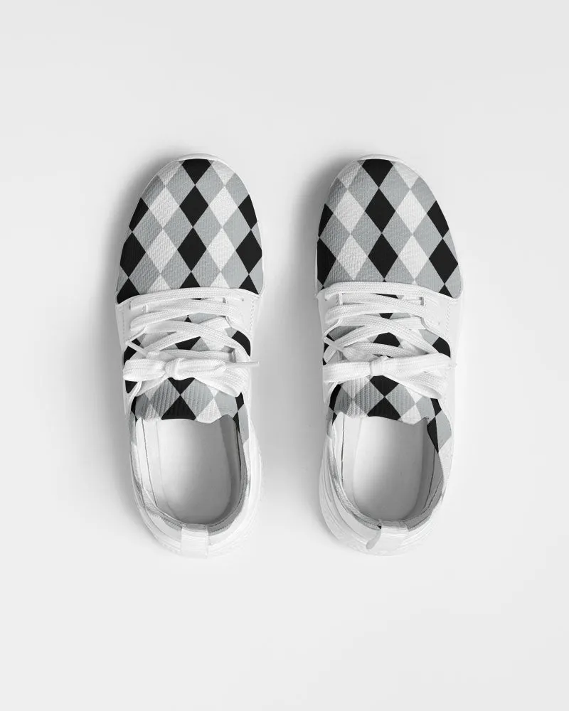 Harlequin Check Concrete Black & White Men's Sneakers