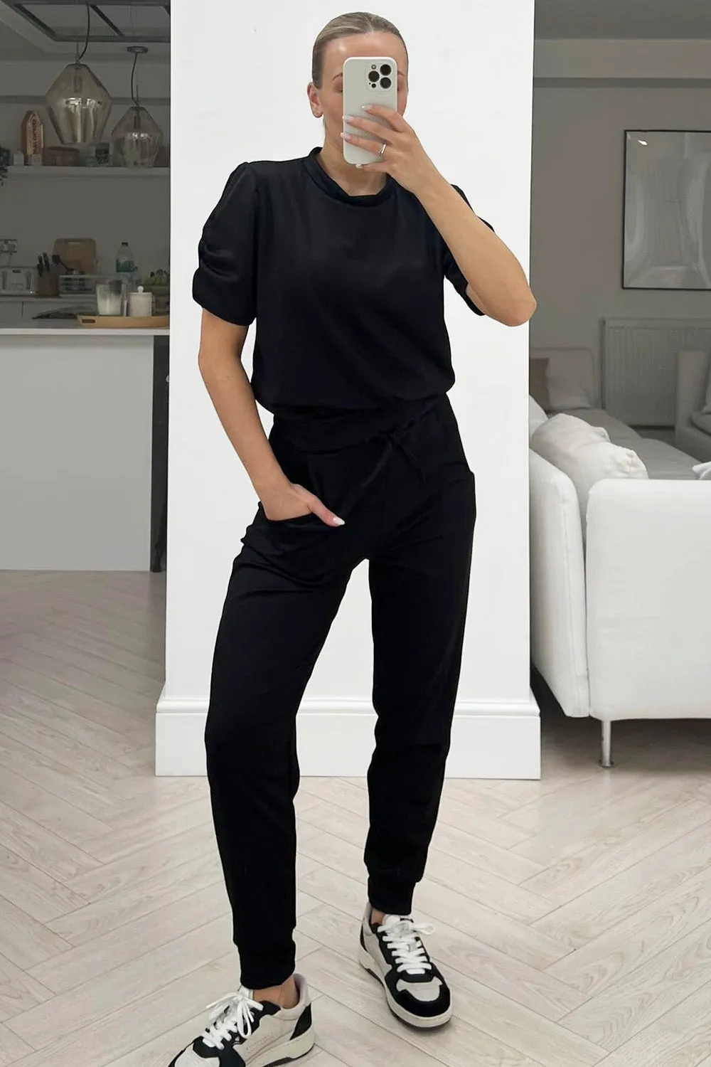 Harmony Black lightweight loungewear set